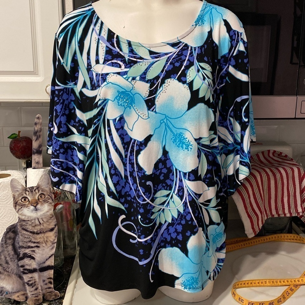 Z women's JM Colection casual stretch dohlman like sleeve top XL